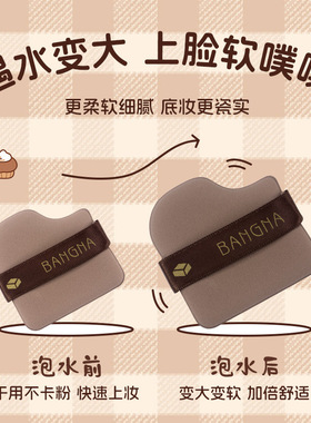 邦娜巧克力饼干粉扑套盒服帖不吃粉干湿两用超软亲肤化妆大号