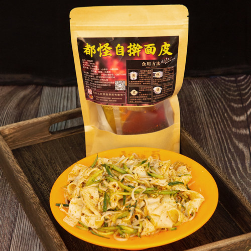 苏北特产都怪自擀面皮300g袋装邳州睢宁新沂宿迁香辣口味真空包装 - 图1