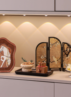 马到成功中古风入户玄关桌面收纳