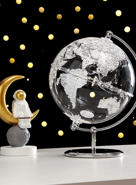 透明地球仪摆件轻奢高档