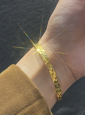 古法金包银碎冰冰手镯女满天星