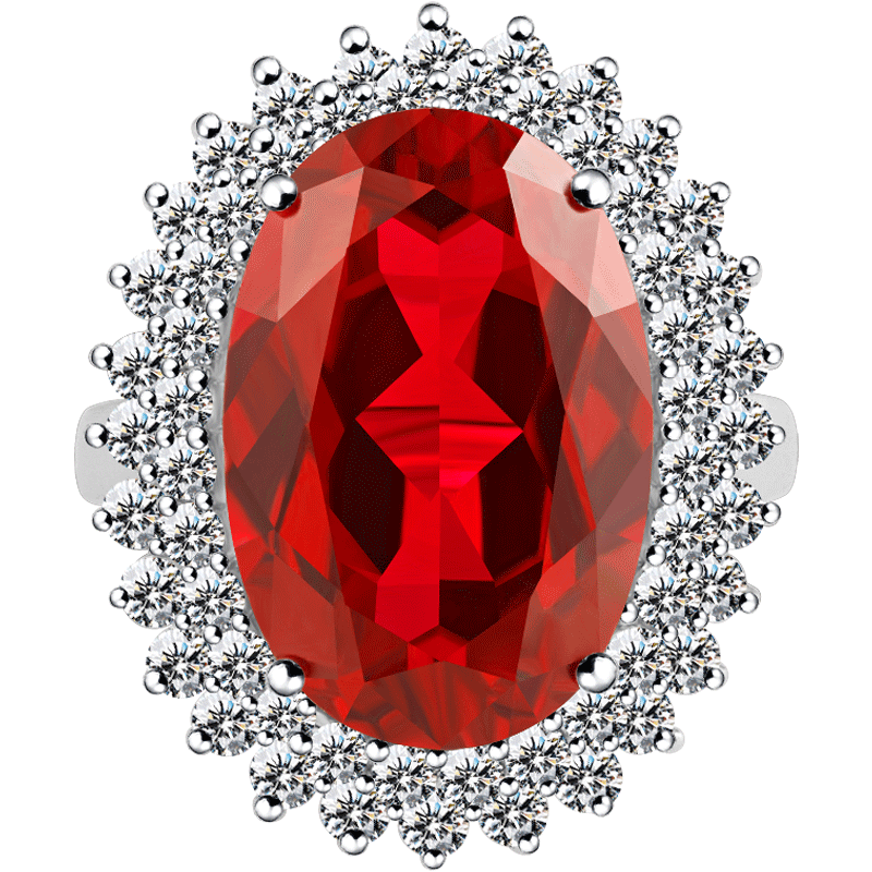 18k金定制仿真钻6 12克拉蛋形戒指 朱诺赫拉戒指/指环