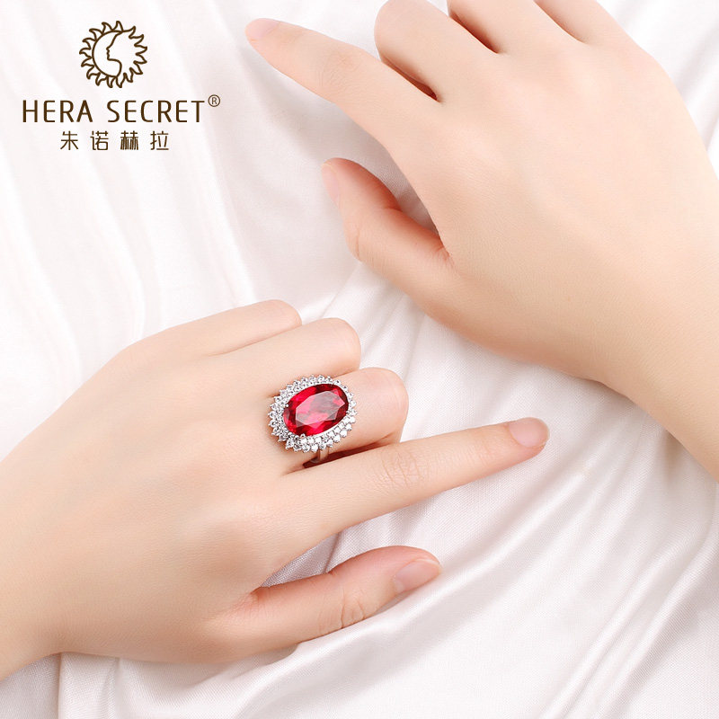 18k金定制仿真钻6 12克拉蛋形戒指 朱诺赫拉戒指/指环