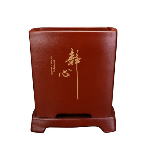 宜兴紫砂君子兰专用四方长方手工透气养根绿植桌面陶瓷盆景兰花盆 - 图3