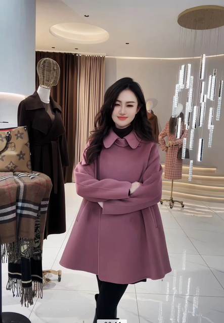 S KBKZ authentic double-sided woolen French Hepburn style slim short coat cloak shawl coat