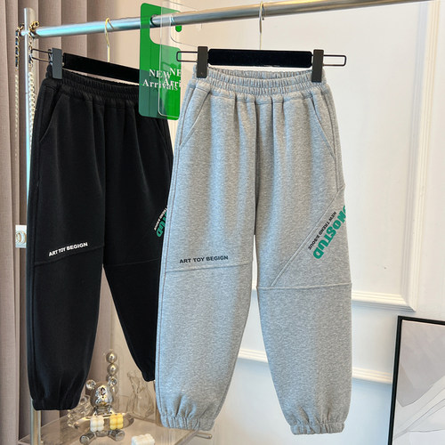 男童运动裤秋冬款2025新款中大童装冬季加绒儿童裤子男孩休闲卫裤 - 图0