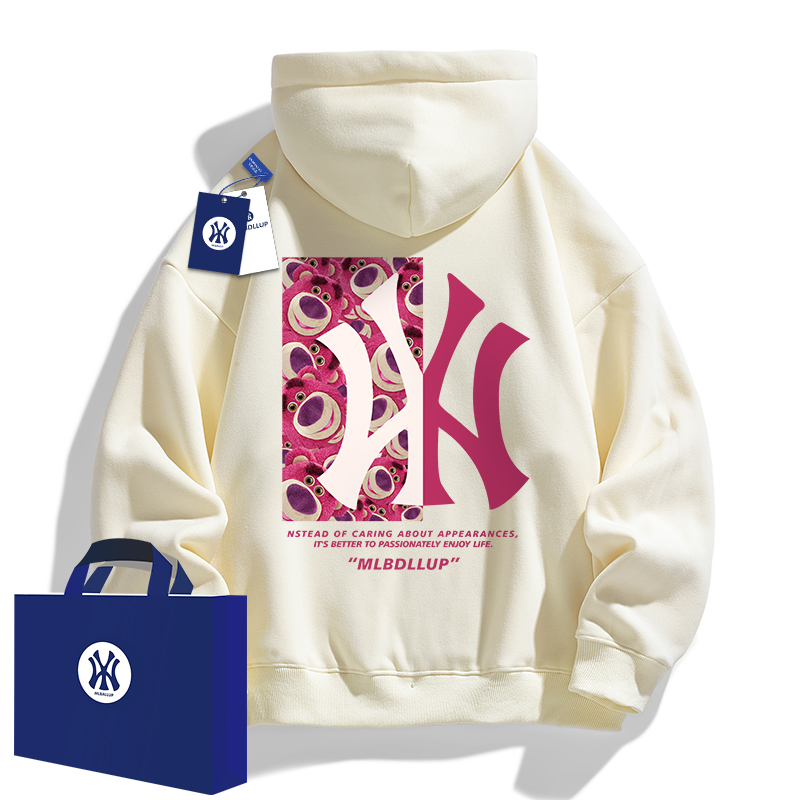 奥特莱斯重磅连帽卫衣男女秋冬加绒美式高街学生青少年外套上衣 - 图0