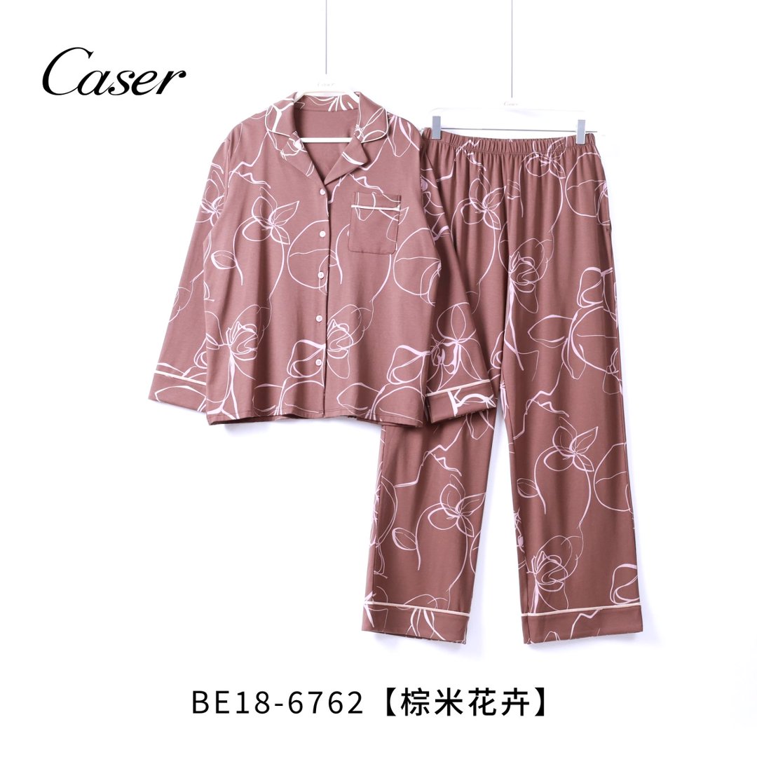 Caser caesar women's mercerized mousse cotton pajamas