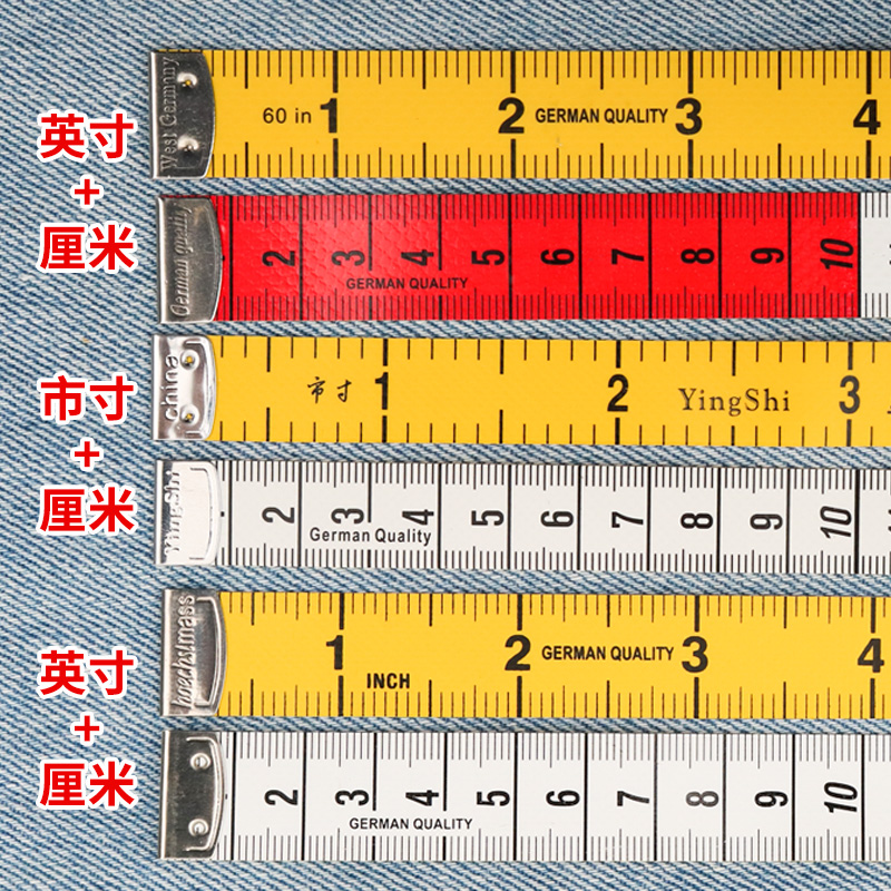 进口品质 量衣尺皮尺卷尺市尺 英寸英尺皮尺量衣软尺1.5米尺2米3m - 图1