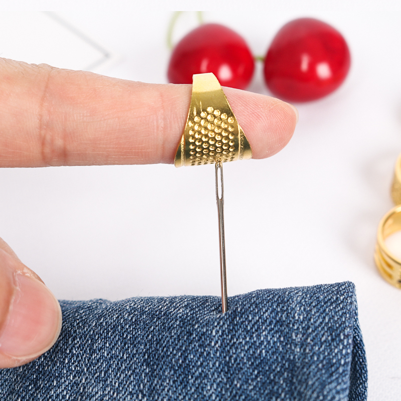 金属铜十字绣缝纫DIY顶针压针器顶针箍 抵戒指套顶针高级顶针 - 图2