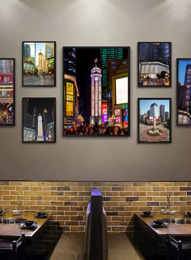 重庆火锅店挂画餐厅壁画洪崖洞磁器口装饰画餐馆饭店包间朝天门画