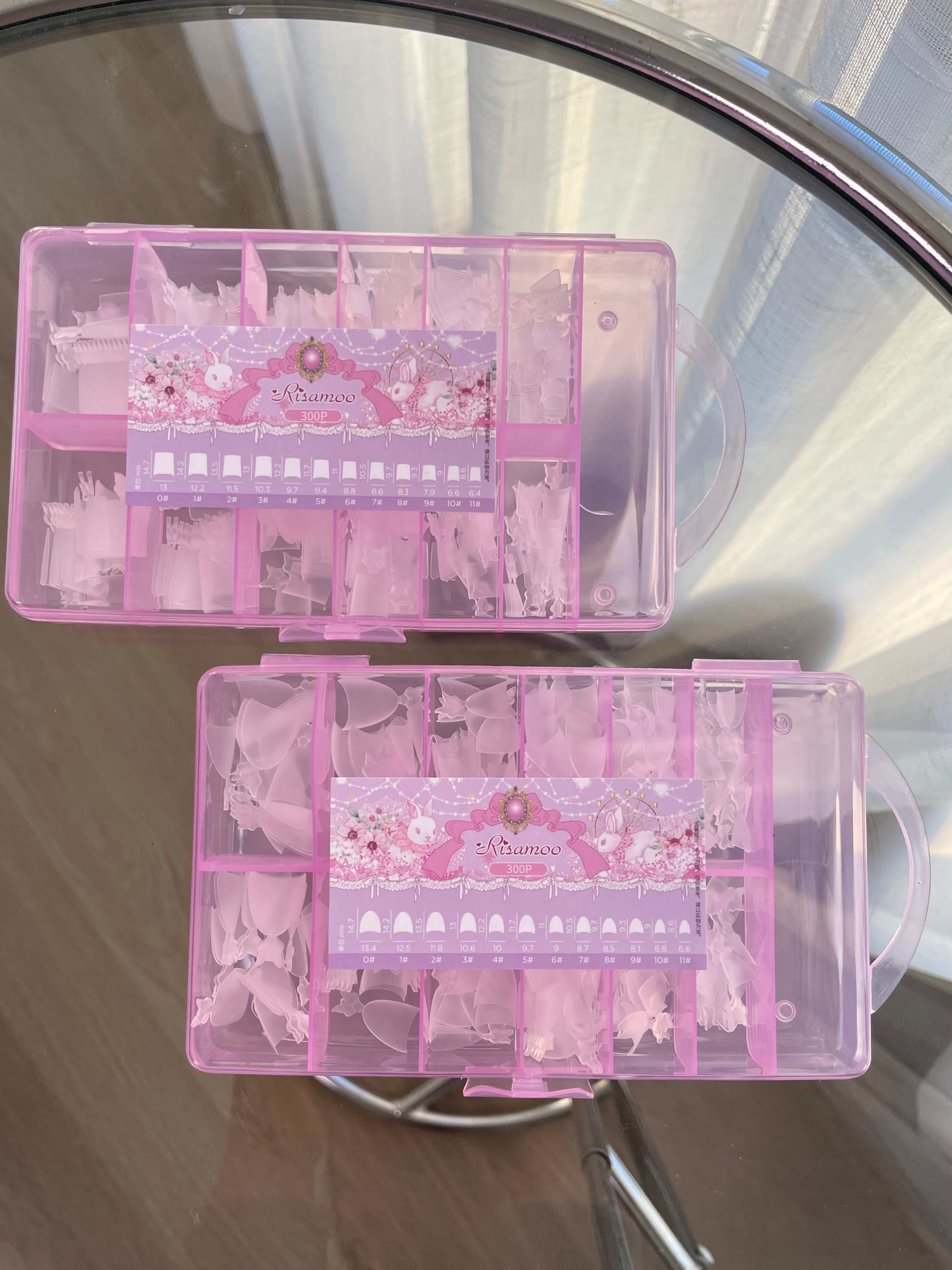 Risamoo “蝴蝶”小梯形小椭圆美甲甲片免修型磨砂浅半贴超薄甲片 - 图0