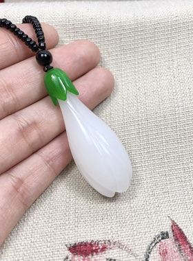 籽料毛衣链百搭配饰玉石吊坠