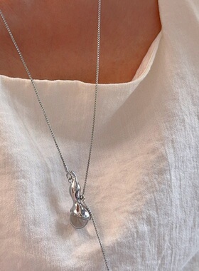 新中式国风水晶葫芦项链抽拉轻奢可调节轻奢高端小众级感锁骨颈链