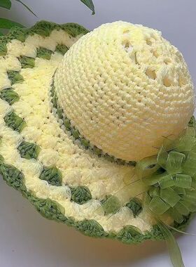 夏季丝带DIY防晒大檐帽材料包