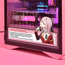 Cartoon Computer Case Sticker Power Supply Bin Secondary Meta-Side Through Glass Warning Applid desktop Host Decorative Sticker