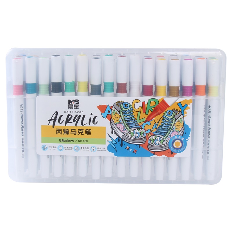 晨星儿童丙烯马克笔防水不透色学生美术专用彩色笔幼儿园丙烯画笔 - 图3