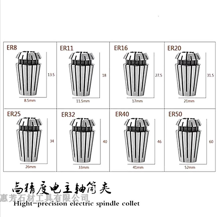 雕刻机ER25/32/20弹性筒夹主轴夹具夹头螺帽高精度刀柄刀夹不生锈