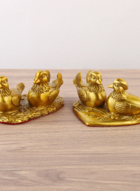 铜鸳鸯摆件黄铜心心相印鸳鸯家居摆件婚庆婚礼用品铜器鸳鸯