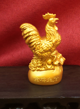 沙金金鸡摆件生肖鸡元宝鸡金鸡报晓大号家居店铺办公室装饰礼品