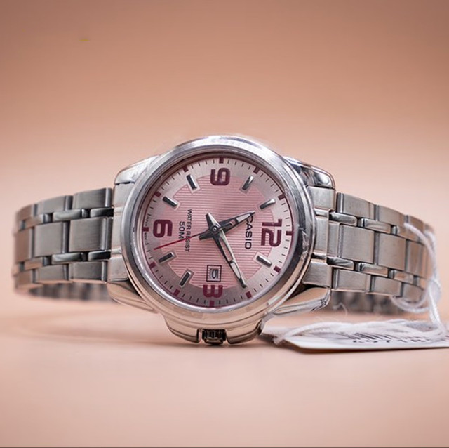 Casio Casio watch female pink retro ladies quartz student watch LTP-1314D Sakura Pink