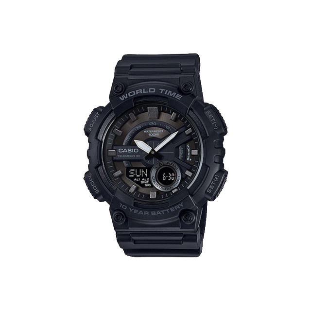Casio watch male student classic retro CASIO Black Warrior sports waterproof watch AEQ-110W-1B