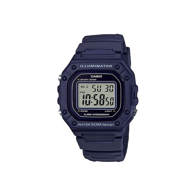 CASIO Casio watch for male and female students w218h waterproof sports square dual display electronic watch W-218H-2A