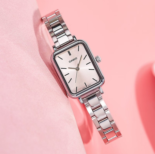 Casio Casio watch women's small square light luxury niche ins style student model electronic LTP-V009D-4E