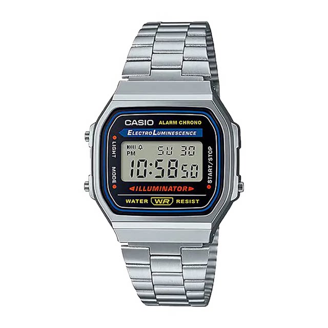 Casio watch men's retro small square small silver nugget student sports waterproof women's watch electronic watch A168WA-1