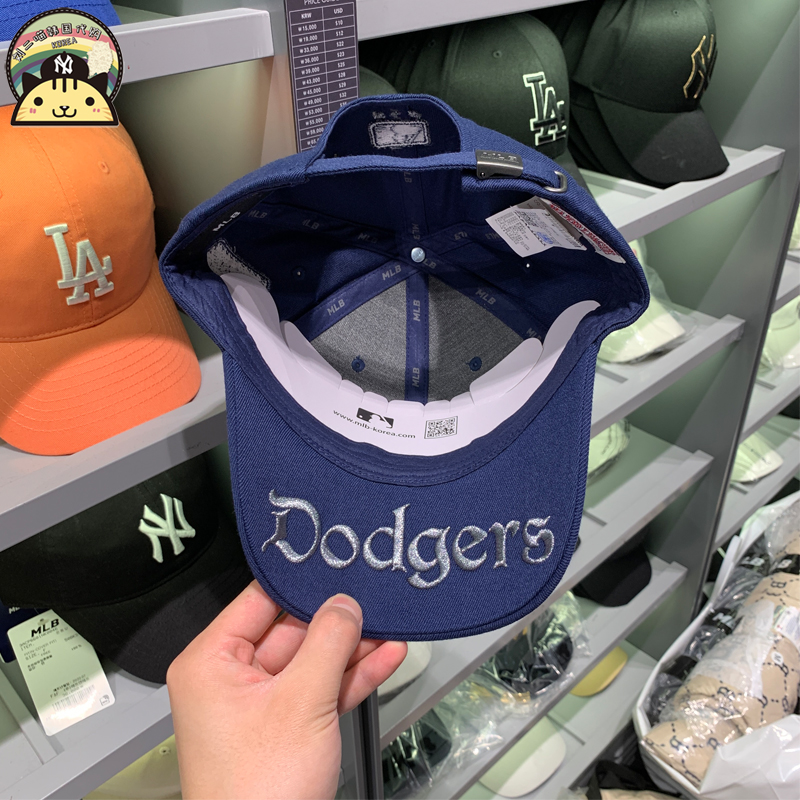 MLB帽子专柜正品春夏新款道奇队LA帽檐刺绣男女运动棒球帽CP85 - 图1