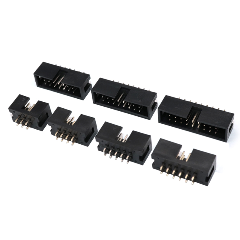 简易牛角座排线插头JTAG插座2.54mm直针DC3-8p 10p 14 16 20p 50p-图3