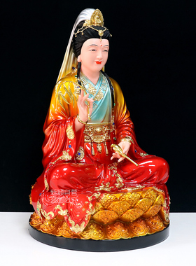 妙善观音像树脂铜彩观音佛像