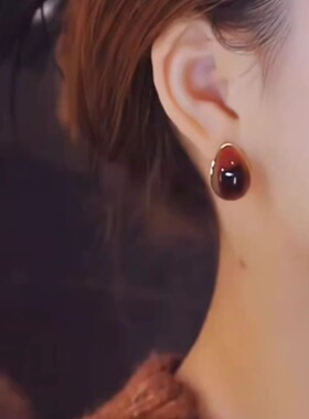复古滴水耳钉女小众高级感耳环