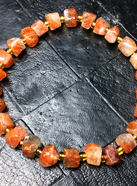 天然太阳石原石情侣款手链