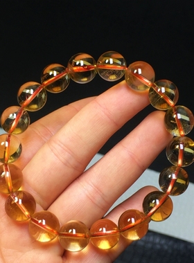 天然无优化黄水晶手链暴力黄手串