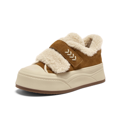 专柜正品百思图2025冬新款女鞋毛毛鞋时尚加绒保暖休闲鞋E1802DM5 - 图0