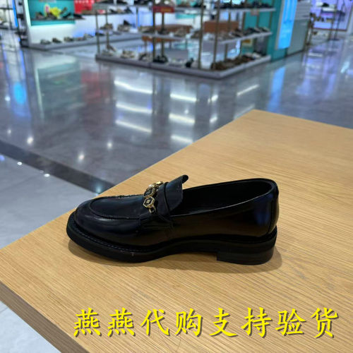 专柜正品思加图2025春新款女鞋四便士乐福鞋英伦风小皮鞋9UL01AA5 - 图1