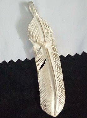 男女925银手工上银贝葵羽吊坠