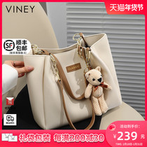 Viney tote bag 2023 new womens bag genuine leather advanced sensation large capacity Summer 2022 commute single shoulder bag