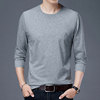 Long-sleeved casual middle-aged and elderly t-shirt pure cotton men's base layer shirt