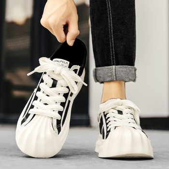 ເກີບຜູ້ຊາຍ Shell toe, summer breathable, versatile, sneakers canvas ປົກກະຕິ, ການອອກແບບ niche ກິລານັກຮຽນ, ເກີບ trendy ສີຂາວ