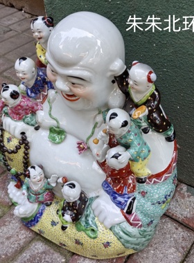 招财人物弥勒佛佛像供奉九子佛坐