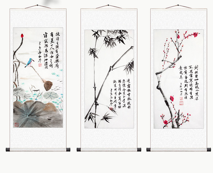 国画书法字画装裱装框书画空白卷轴传统手工机器裱画实木定制裱框_虎窝淘