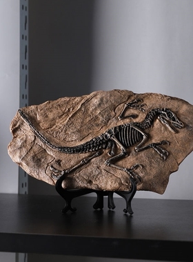 仿真恐龙化石装饰品标本办公室桌面小摆件客厅电视柜摆件工艺品