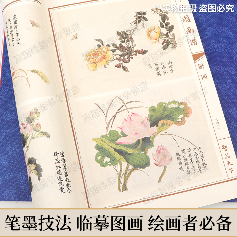 【现货速发】芥子园画谱画传全套4册 原版画集正版包邮山水画写意花鸟人物梅兰竹工笔画中国传世国画临摹画册绘画技法入门教材书籍