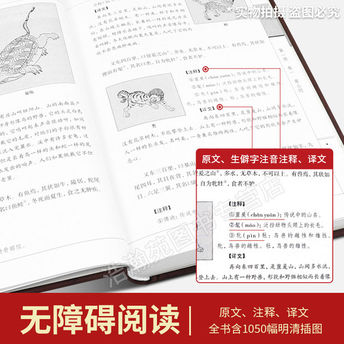 山海经原著正版全套原版全注全译精装版学生青少年成人版文言文白话文图解山海经画集上古校注观山海中华书局中国古代地理百科全书-图3