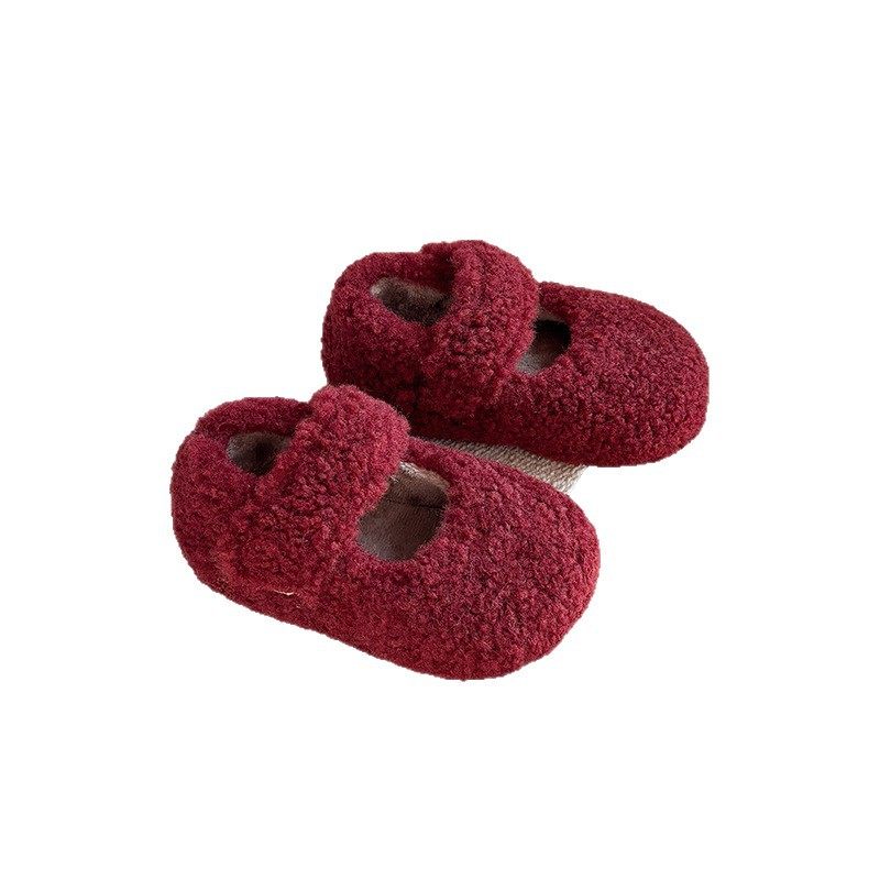 ins法式加绒毛毛鞋2025冬季新款韩版女童保暖公主鞋男童豆豆棉鞋,淘宝优惠券,粉丝福利购,淘宝优惠卷