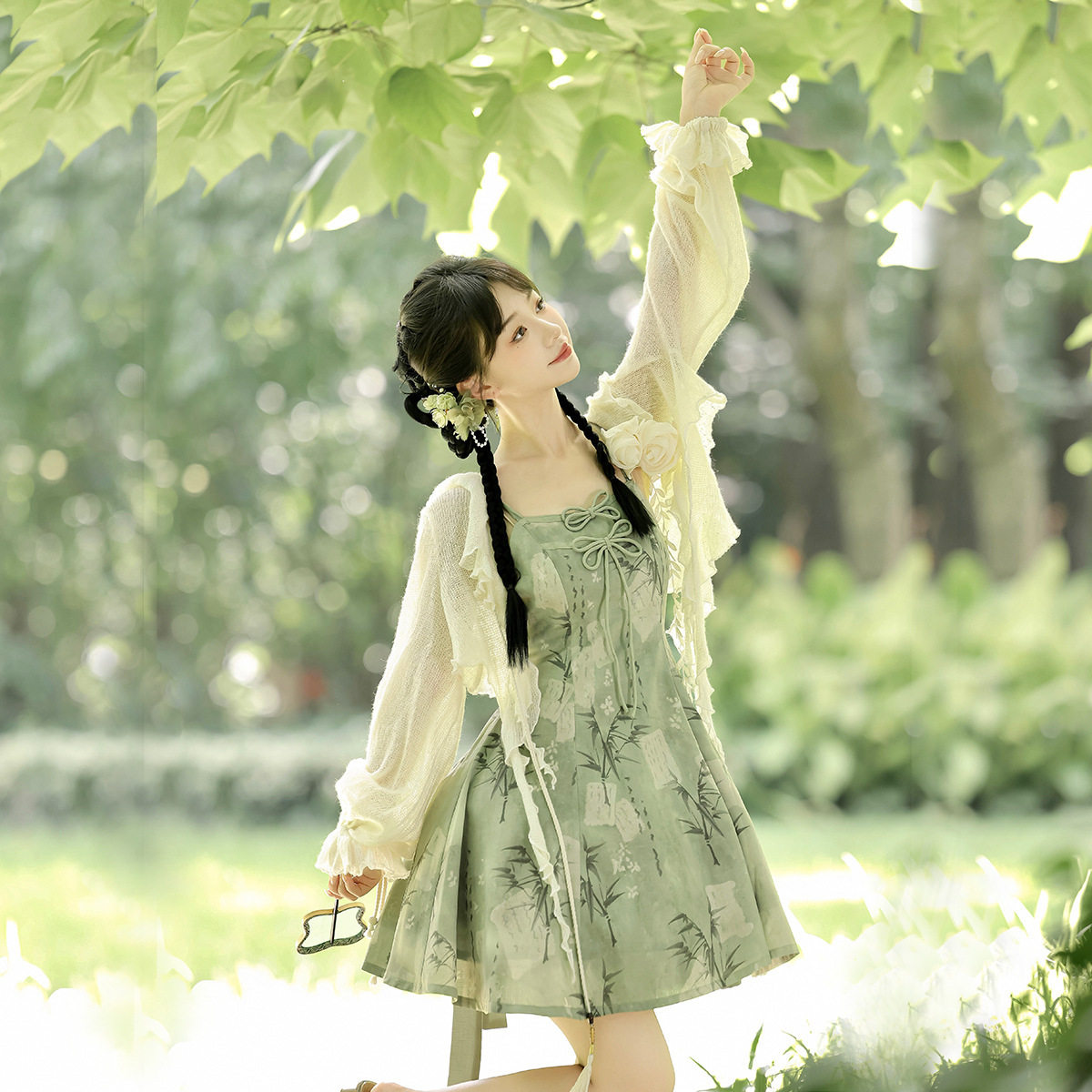 原创设计竹语汉服女中国风改良汉元素上衣吊带裙套装9288,淘宝优惠券,粉丝福利购,淘宝优惠卷