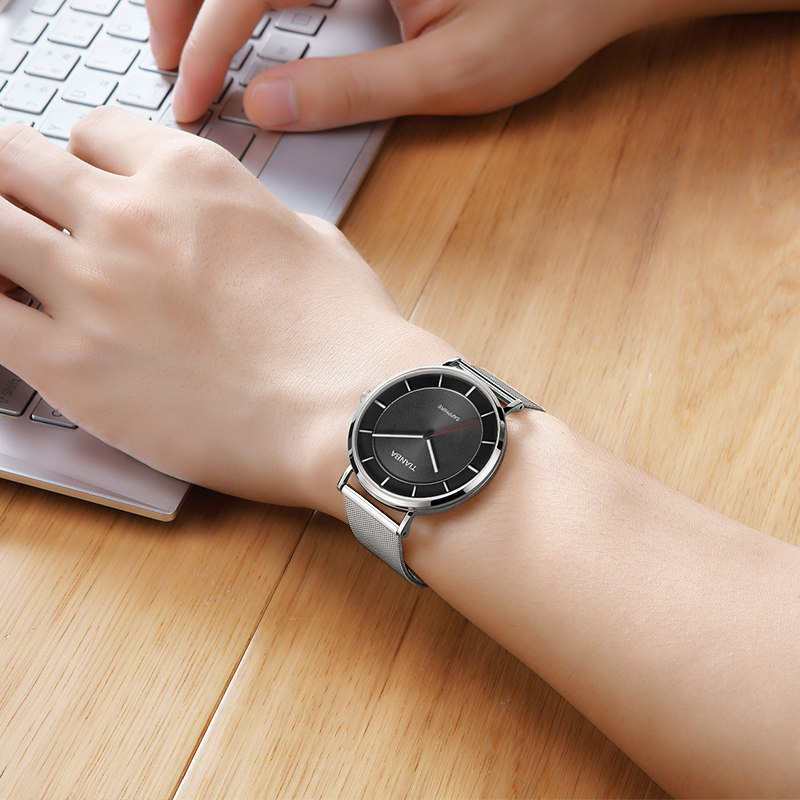 天霸光能太阳能超薄石英dw情侣表 天霸国产腕表