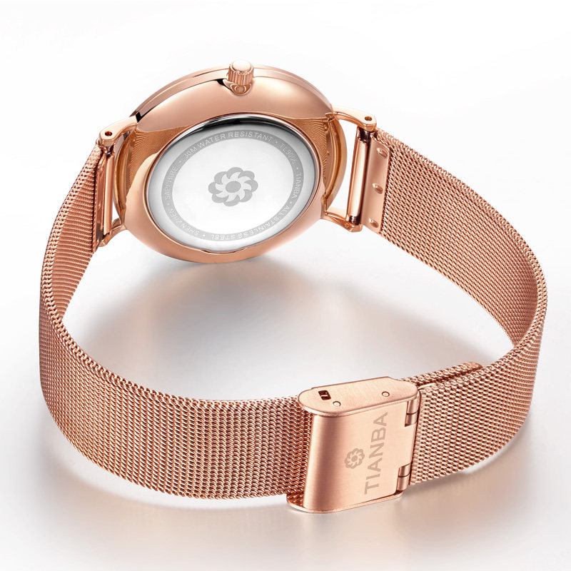 天霸光能时尚不锈钢防水太阳能女表 天霸国产腕表